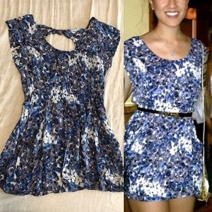 Blue & White Floral Minidress
